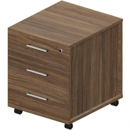 Тумба подкатная N/A/F/O EMP3BWNWN с центральным замком (орех, 460х530х570 мм, 3 ящика)